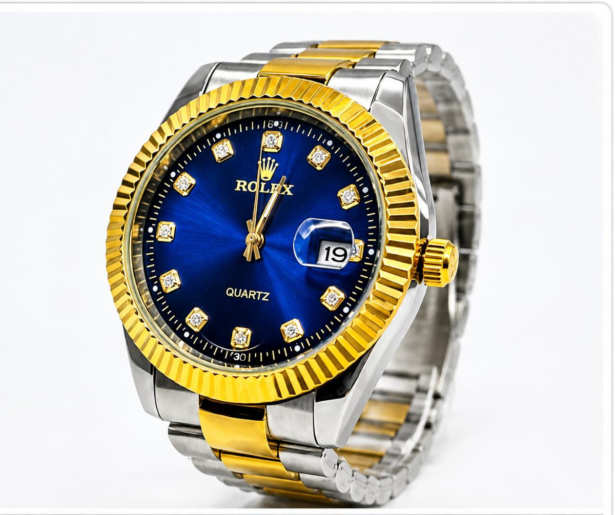 Luxury Gold & Silver Blue Dial Watch – Premium Men’s Business & Casual Wristwatch Timeless Elegance. Distinctive Style. Premium Appeal.